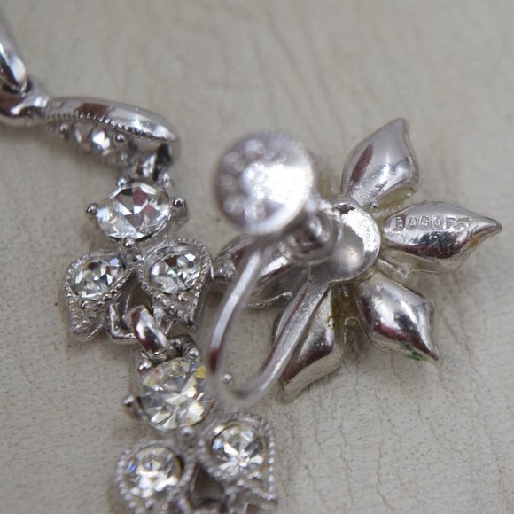 MCM Vintage BOGOFF Rhinestone & Silver Tone Necklace & Earring Set Parure - Picture 16 of 17